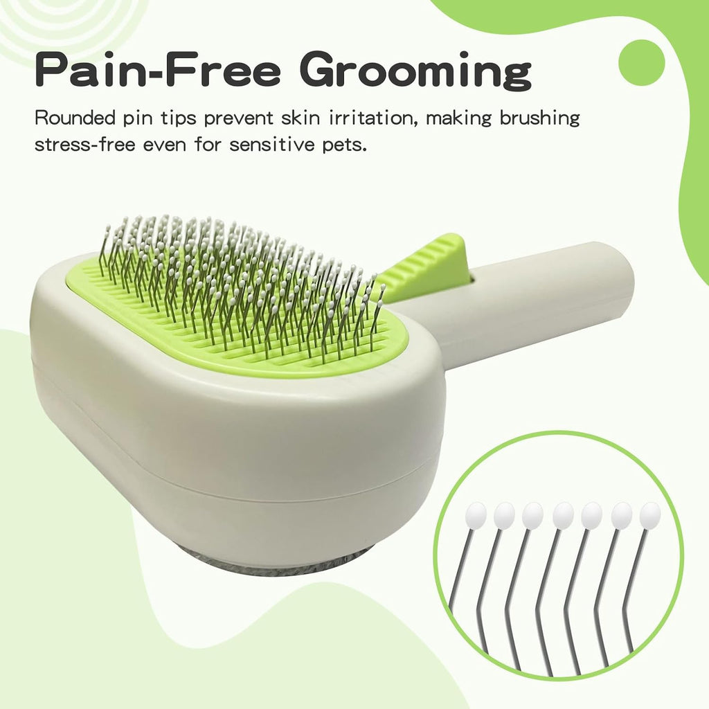 Double Sided Pet Grooming Brush for Dogs and Cats - Gentle Deshedding Tool for Long/Short Hair, Massage & Hair Removal - Indoor Grooming, Outdoor Use & Travel Friendly