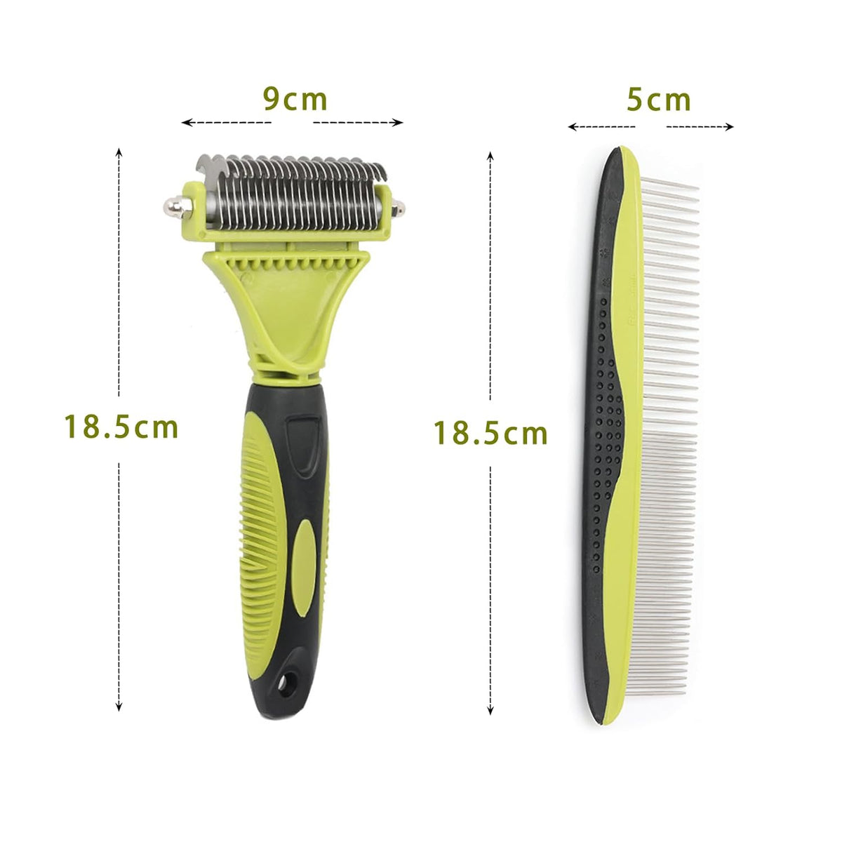 2-In-1 Pet Grooming Brush & Undercoat Rake for Dogs & Cats