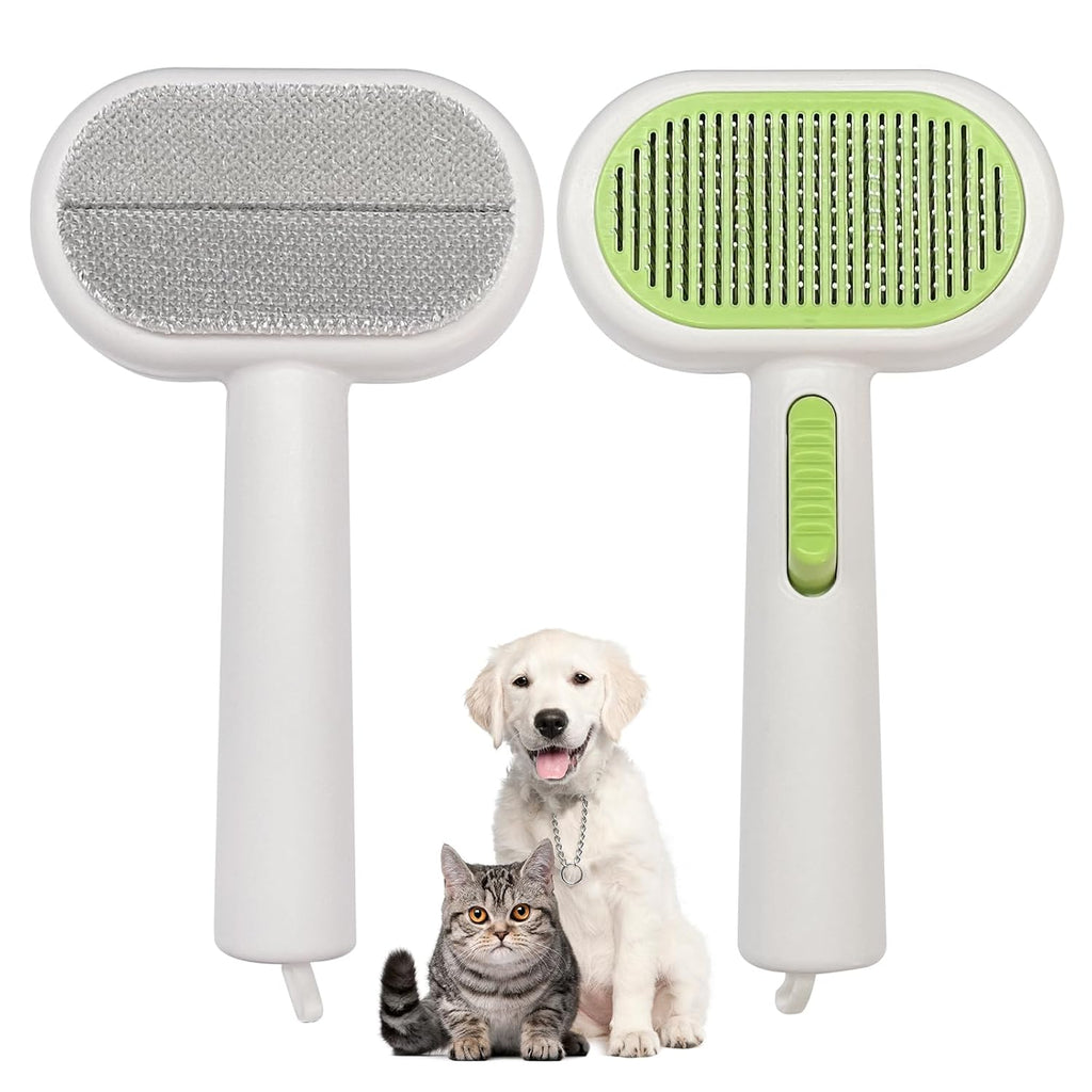 Double Sided Pet Grooming Brush for Dogs and Cats - Gentle Deshedding Tool for Long/Short Hair, Massage & Hair Removal - Indoor Grooming, Outdoor Use & Travel Friendly