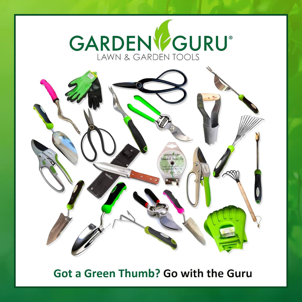 Garden Guru Stainless Steel Hand Rake Soil Tiller with Ergonomic Handle, Great for Gardening, Cultivating, Loosening Soil & Spreading Mulch, Raking Flower Beds